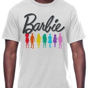 NWT Barbie White Rainbow t-shirt Men’s size L UniSex